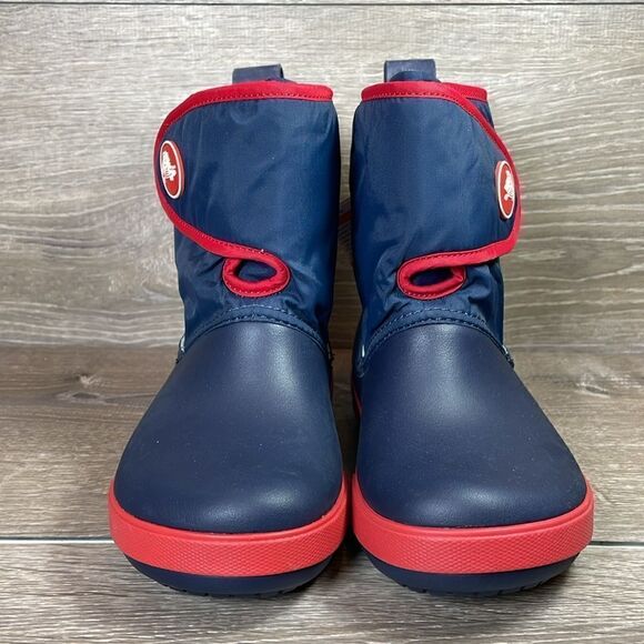 NEW Crocs Crocband II.5 Gust Navy Blue Red Little Boy Sz 1 Relaxed Fit Snow Boot - Picture 2 of 11